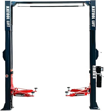 Katool KT-AS110D Two Post Asymmetrical Vehicle Lift 11,000lbs Single Point Lock Release