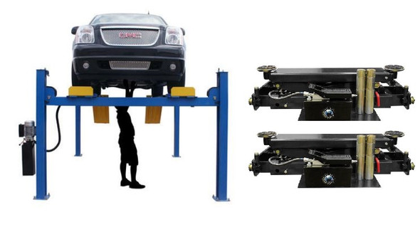 Atlas® 414A 14,000 Lbs. Combo 4 Post Alignment Lift & Bridge Jacks