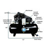 Atlas® 10HP 3Phase 120 Gallon Horizontal Air Compressor