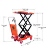 KATOOL Hydraulic Lift Table Cart 330 lbs Manual Scissor Lift Table