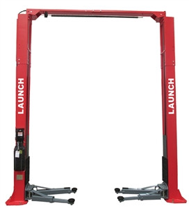 Launch TLT240SC-R - Red 9,000 Lbs Cap. Clear Floor Asym 2 Post Lift 