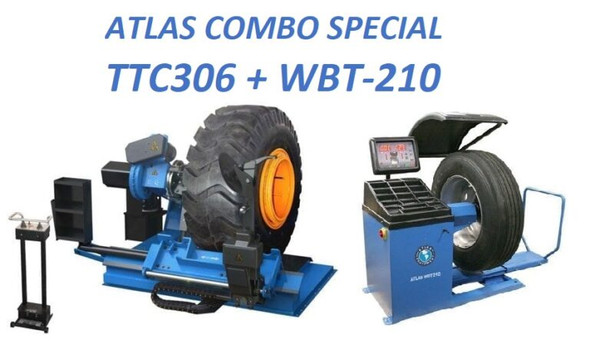 Atlas  TTC306 Truck Tire Changer + WBT-210 Heavy Duty Wheel Balancer Combo